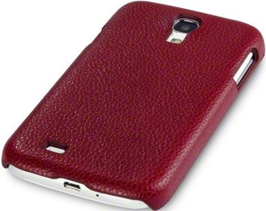 New Samsung I9500 Galazy S4 Covert Pu Leather Back Case Cover Leopard Print / Red Textured Design