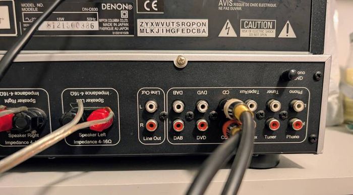 denon cd player, amplifier and speakers