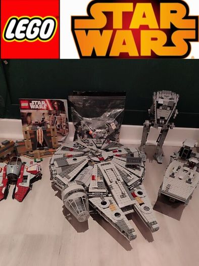 Lego Star Wars Bundle Millennium Falcon AT ST Trooper Ship Maz Castles Extra Pieces