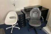 Office table, chair and metal drawer for free to take today