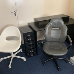 Office table, chair and metal drawer for free to take today