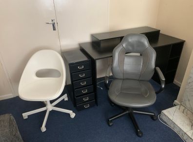 Office table, chair and metal drawer for free to take today
