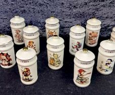 Hummel collection of 14 spice jars