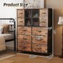 10 Drawers Dresser with Mesh Doors, Fabric Chest of Drawers for Bedroom, Sturdy Metal Frame Storage Cabinet Image 2