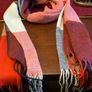 New warm and cosy scarf in shades of rust ,cream black and burnt orange Image 8