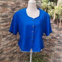 Vintage Royal blue Eastex Short sleeve blazer