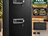 204L Large Dual Door Digital Security Safe with Alarm, Fireproof Bag & Key Rack