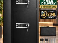 main image for ad 204L Large Dual Door Digital Security Safe with Alarm, Fireproof Bag &amp; Key Rack