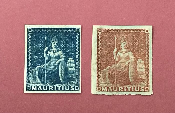 Mauritius 1858 Unissued Sg.30 and 31