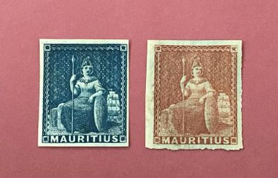 Mauritius 1858 Unissued Sg.30 and 31