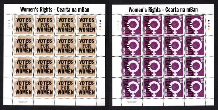 2011 Ireland Women's Rights Commemorative Stamps Sheetlet Plate 1A1A1A1A Mint Never Hinged (MNH)
