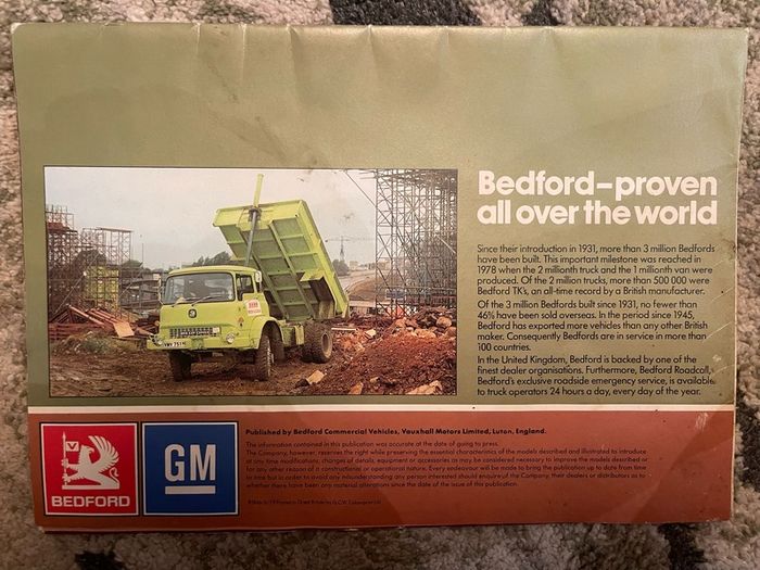 Original BEDFORD Sales Catalog
