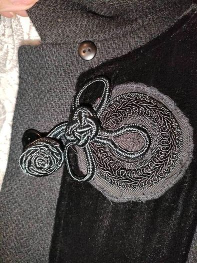 Noa Noa Copenhagen Black velvet button overcoat UK 10 to 12 Postage included