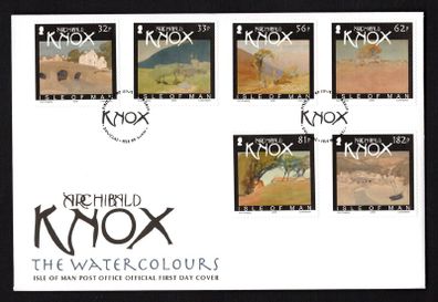 2009 Isle of Man Watercolour Paintings by Archibald Knox Commemorative Stamps First Day Cover (FDC)