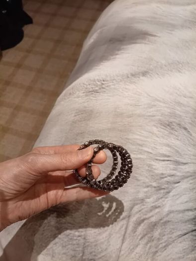 Clear stones and metal wrap bracelet