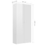 Shoe Cabinet High Gloss White 80x35.5x180 cm Chipboard Image 6