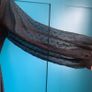 Ladies long black maxi dress with v neck detail Image 5