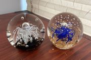 2 Glass Paper Weights