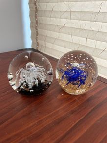 2 Glass Paper Weights