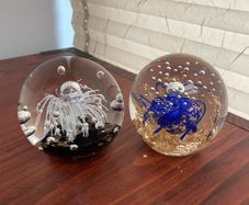 2 Glass Paper Weights