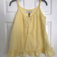 River Island Yellow Cami Top Size 14 Ruffle hem frilled