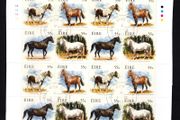 2011 Ireland The Irish Horse (Coloured Horse, irish Draught Horse, Thoroughbred Horse &amp; Connemara Horse) Commemorative Stamps Plate 1A1A Fine Used with Dublin cancel of 1st September 2011 (First day of issue) on envelope