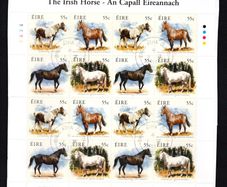 2011 Ireland The Irish Horse (Coloured Horse, irish Draught Horse, Thoroughbred Horse & Connemara Horse) Commemorative Stamps Plate 1A1A Fine Used with Dublin cancel of 1st September 2011 (First day of issue) on envelope