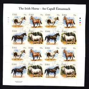 2011 Ireland The Irish Horse (Coloured Horse, irish Draught Horse, Thoroughbred Horse & Connemara Horse) Commemorative Stamps Plate 1A1A Fine Used with Dublin cancel of 1st September 2011 (First day of issue) on envelope