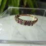 9ct Gold Ruby and White Stone Seven Stone Ring, Full Hallmarks, Size O Image 4