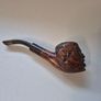 Vintage Mid-Century "Smoke and Be Happy" Wooden Pipe Rack with 4 Estate Pipes Image 5