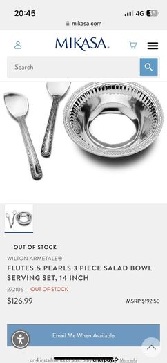 Wilton Armetale Salad Bowl and Serving Set