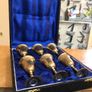 Vintage Etched Brass Chalice Set Image 2