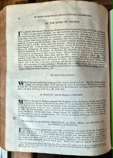 James A. M Namara. Controversial Rhemish Bible. Ireland, Cork City, 1818. The New Testament, Translated From The Latin Uulgate, First Published At The English College, At Rheims, A. D. 1582