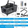 NEW SALE | Fog Machine 500W Smoke Machine with 10 RGB LED & Wireless Remote Control, Suitable for Party, Disco Dj Effect, Christmas, Wedding, Stage Performances Image 2