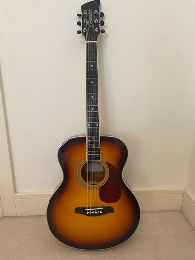 Brunswick acoustic guitar with soft carry case, barely used