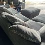 Grey corner sofa with matching footstool Image 5
