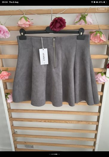 skirt Bnwt Aline skirt grey suede effect 10/12