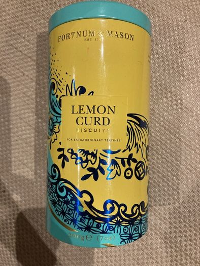 Fortnum and Mason Lemon Curd Biscuits 200 grams empty tin