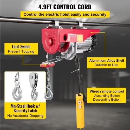 Electric Hoist Scaffold Winch Lifting Crane Scaffolding Garage Gantry