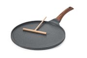 SENSARTE Nonstick Crepe Pan with Spreader, 30 cm Swiss Granite Coating Dosa Pan Pancake Flat Skillet Tawa Griddle with Stay-Cool Handle, Induction Compatible