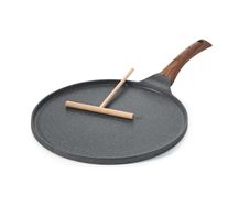 SENSARTE Nonstick Crepe Pan with Spreader, 30 cm Swiss Granite Coating Dosa Pan Pancake Flat Skillet Tawa Griddle with Stay-Cool Handle, Induction Compatible