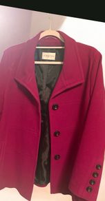 Premium Kirsten Fuchsia Wool Cashmere Blend Coat Size L