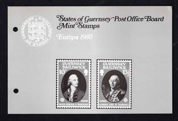 1980 Guernsey Europa Personalities Commemorative Stamps Presentation Pack