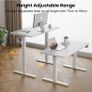 100 x 60 cm Standing Desk, Electric Height Adjustable Desk with 2 Hooks Image 4
