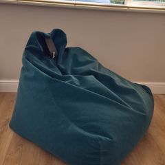 Extra large bean bag - teal velvet