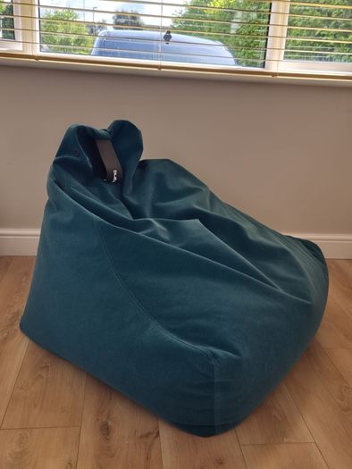 Extra large bean bag - teal velvet