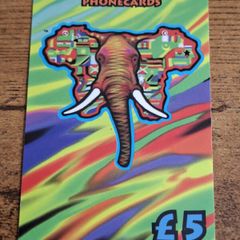 UK 5 GBP Phonecard "Cheers Africa!!! - Elephant", used, 2001 - free standard postage