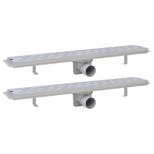 Linear Shower Drain 2 pcs Line 630x140 mm Stainless Steel