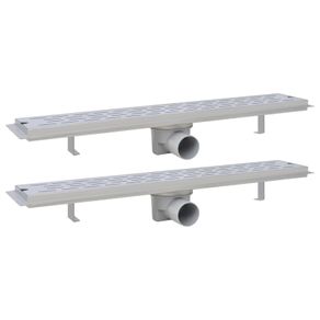 Linear Shower Drain 2 pcs Line 630x140 mm Stainless Steel