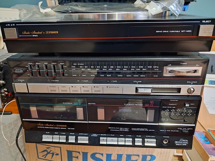 fisher sanyo turntable radio studio standard tac m20